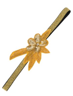 Kostümzubehör Haarband Charleston mit Blatt gold