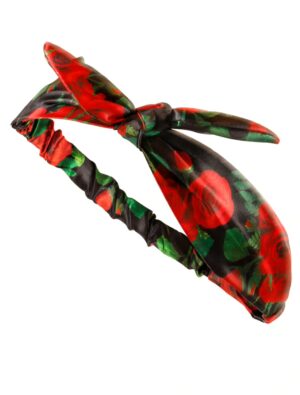Kostümzubehör Haarband Rosen Farbe: schwarz/rot