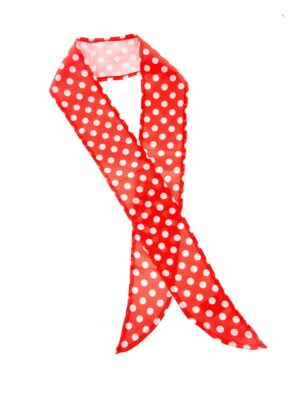Kostümzubehör Haarband Satin mit Punkten rot/weiß