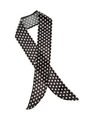 Kostümzubehör Haarband Satin mit Punkten schwarz/weiß