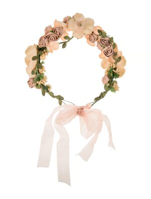 Kostümzubehör Haarband mit Blumen champagner