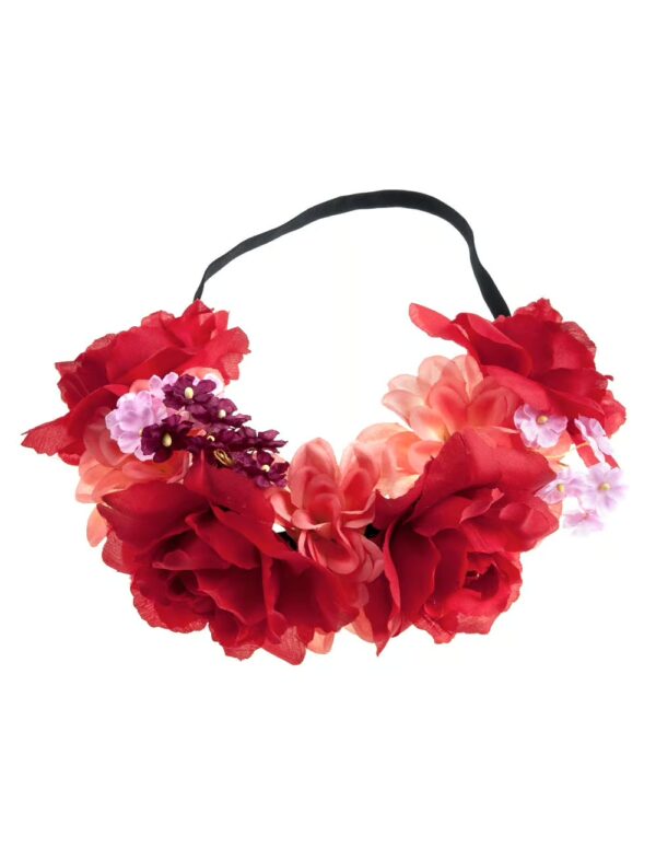 Kostümzubehör Haarband mit Blumen rot