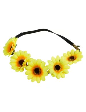 Kostümzubehör Haarband mit Sonnenblumen Farbe: gelb
