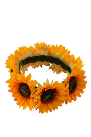 Kostümzubehör Haarband mit großen Sonnenblumen Farbe: gelb