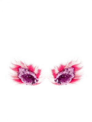 Kostümzubehör Haarclip Ohren Pailletten pink