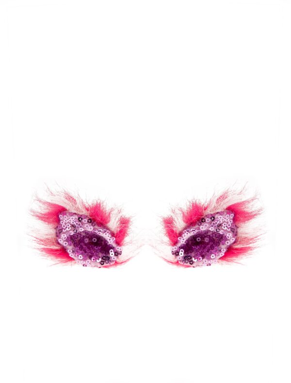 Kostümzubehör Haarclip Ohren Pailletten pink
