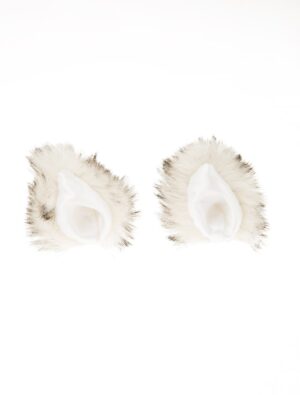Kostümzubehör Haarclip Ohren Satin schwarz/weiß