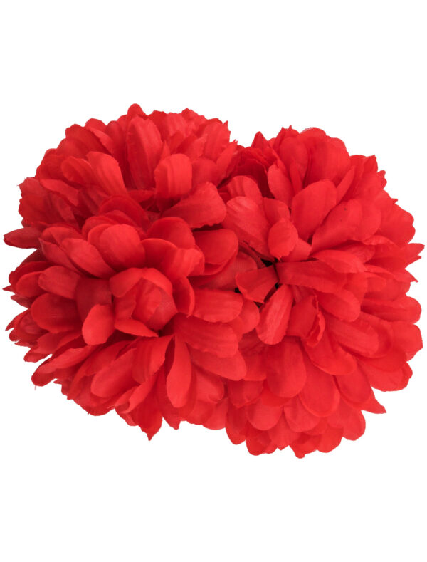 Kostümzubehör Haarklammer Blume rot