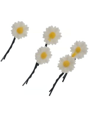 Kostümzubehör Haarklammern Gänseblümchen gelb/weiß