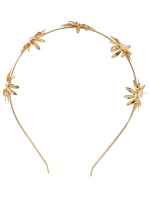 Kostümzubehör Haarreif Blumen gold