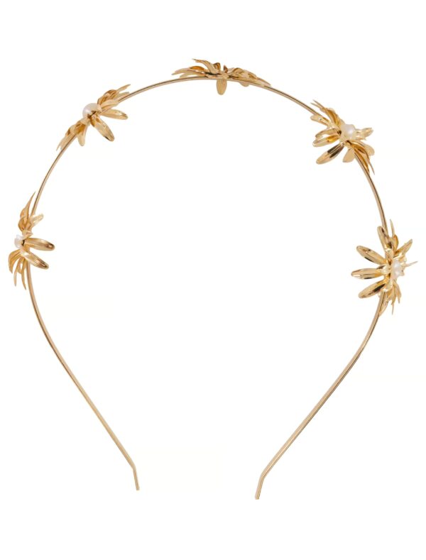 Kostümzubehör Haarreif Blumen gold