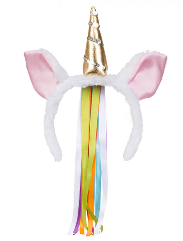Kostümzubehör Haarreif Einhorn mit Bändern bunt Farbe: bunt