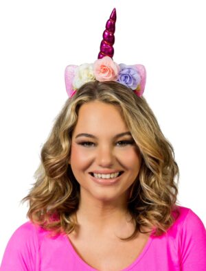 Kostümzubehör Haarreif Einhorn pink