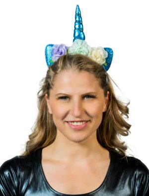 Kostümzubehör Haarreif Einhorn türkis