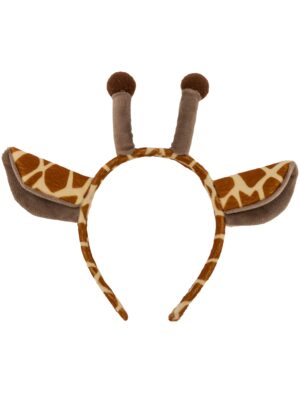 Kostümzubehör Haarreif Giraffe mit Hörnern Damen weiß/braun