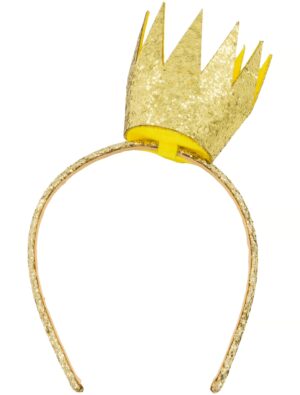 Kostümzubehör Haarreif Glitzer Krone gold