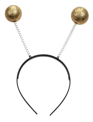 Kostümzubehör Haarreif Glitzerkugeln gold