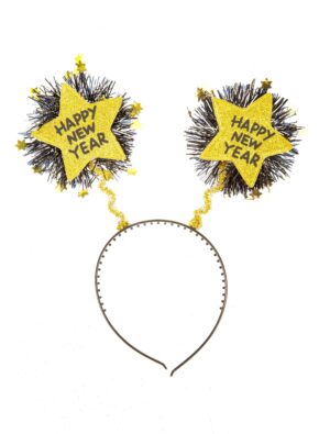 Kostümzubehör Haarreif Happy New Year gold