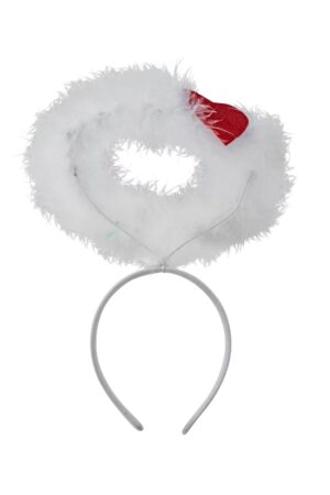 Kostümzubehör Haarreif Heiligenschein mit Herz Damen rot/weiß