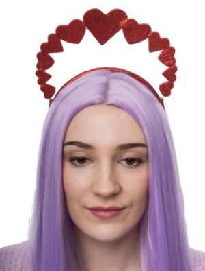 Kostümzubehör Haarreif Herzbogen rot