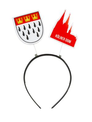 Kostümzubehör Haarreif Kölner Dom und Wappen Farbe: rot/weiß