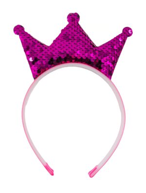 Kostümzubehör Haarreif Krone aus Pailletten pink