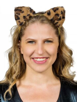 Kostümzubehör Haarreif Leopard braun/gold