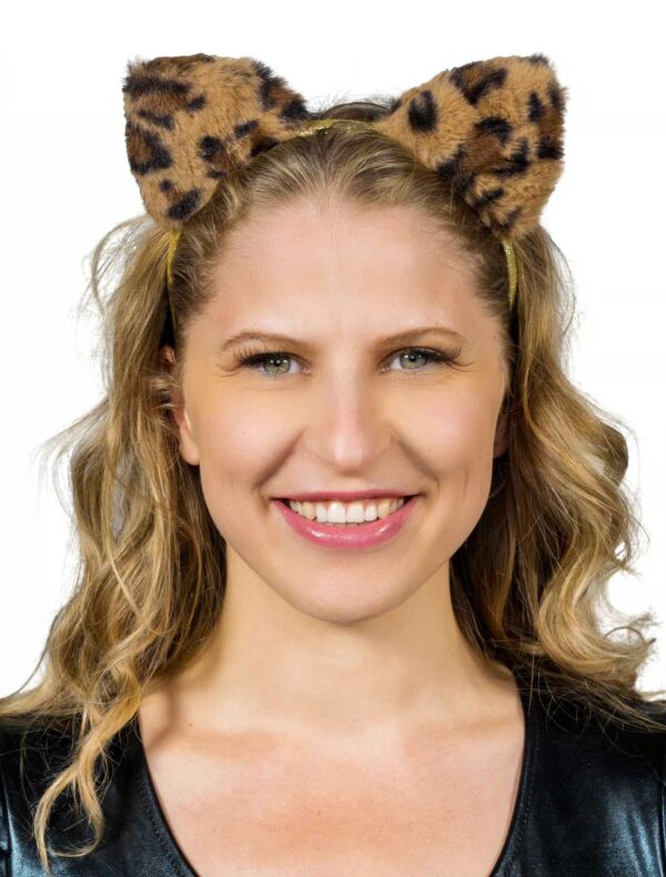 Kostümzubehör Haarreif Leopard braun/gold