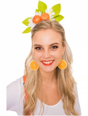 Kostümzubehör Haarreif Mandarine orange/grün