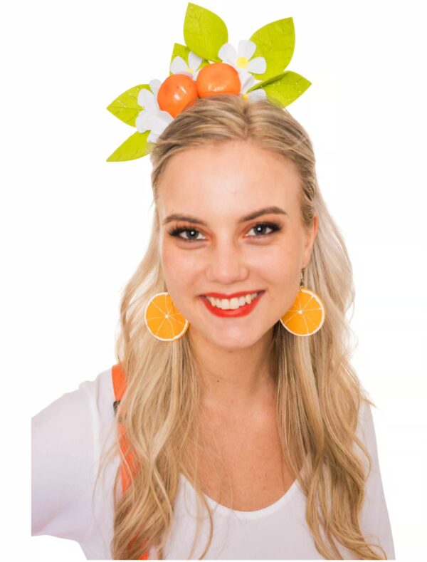 Kostümzubehör Haarreif Mandarine orange/grün