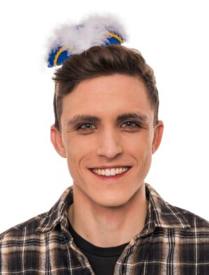 Kostümzubehör Haarreif Mini Dreispitz Damen blau/weiß