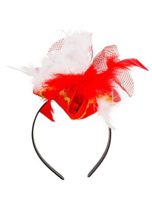 Kostümzubehör Haarreif Mini Dreispitz rot/weiß