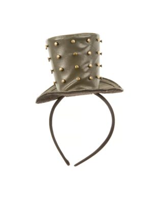 Kostümzubehör Haarreif Mini Hut Steampunk khaki Farbe: beige