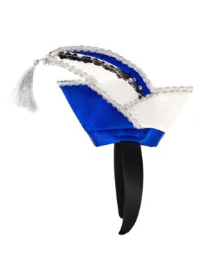 Kostümzubehör Haarreif Mini Komiteemütze Damen weiß/blau
