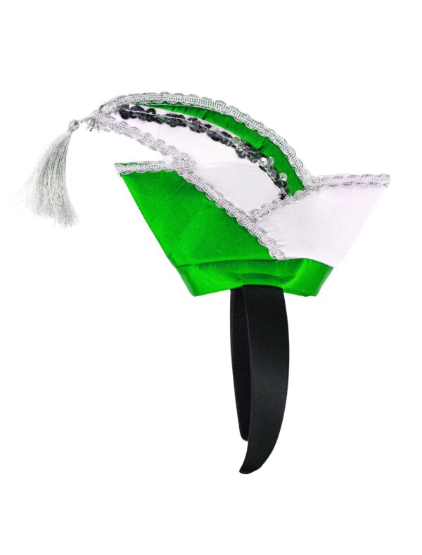 Kostümzubehör Haarreif Mini Komiteemütze Damen weiß/grün