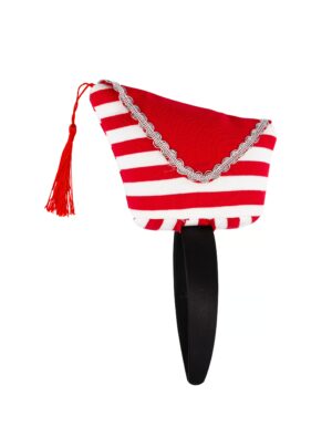 Kostümzubehör Haarreif Mini Komiteemütze gestreift Damen rot/weiß