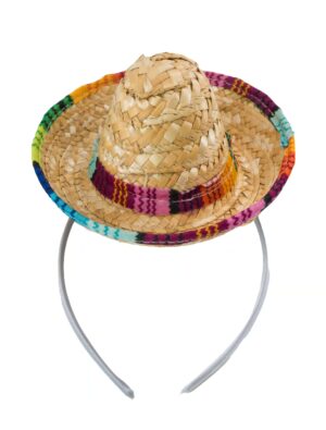 Kostümzubehör Haarreif Mini Sombrero bunt Farbe: bunt