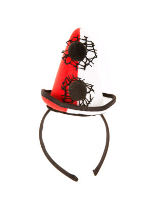 Kostümzubehör Haarreif Mini Spitzhut Clown rot/weiß
