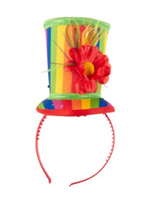 Kostümzubehör Haarreif Mini Zylinder Regenbogen Farbe: mehrfarbig