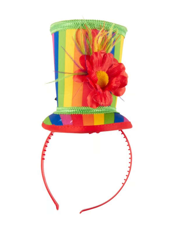 Kostümzubehör Haarreif Mini Zylinder Regenbogen Farbe: mehrfarbig