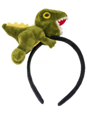 Kostümzubehör Haarreif Plüsch Dinosaurier grün