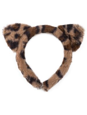 Kostümzubehör Haarreif Plüsch Leopard beige/braun