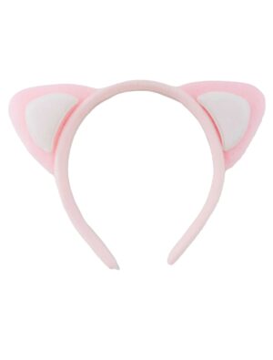 Kostümzubehör Haarreif Plüschohren rosa/weiß
