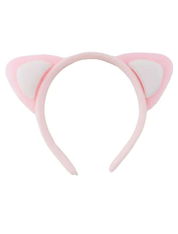 Kostümzubehör Haarreif Plüschohren rosa/weiß