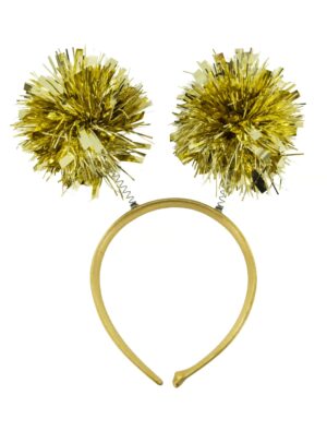 Kostümzubehör Haarreif Pompom Lametta gold