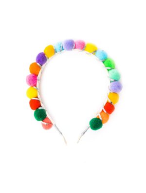 Kostümzubehör Haarreif Pompons bunt Farbe: mehrfarbig