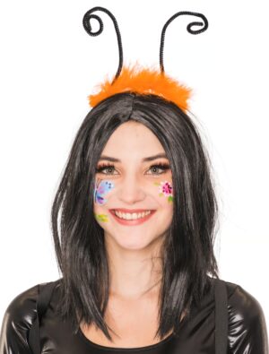 Kostümzubehör Haarreif Schmetterling mit Federn orange