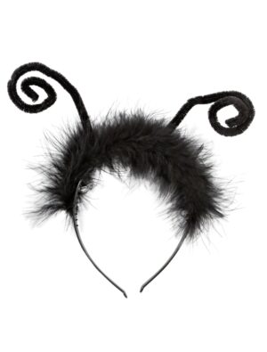 Kostümzubehör Haarreif Schmetterling mit Federn schwarz