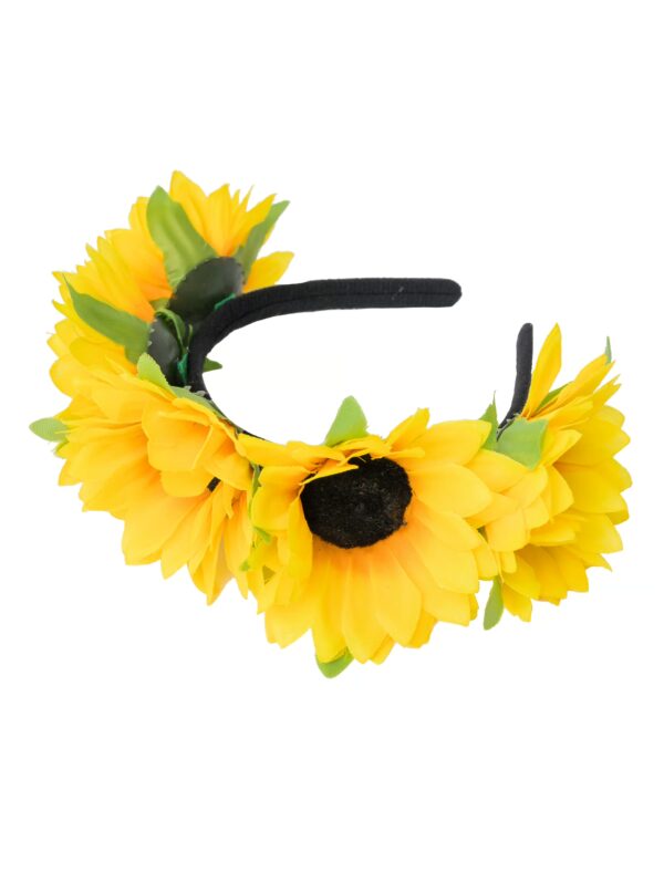 Kostümzubehör Haarreif Sonnenblumen Deluxe Damen gelb