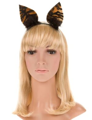 Kostümzubehör Haarreif Tiger Farbe: schwarz/braun